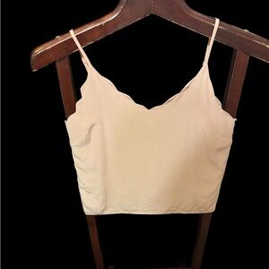 Maje light pink silk ,lined Fitted Crop Camisole sizeXS